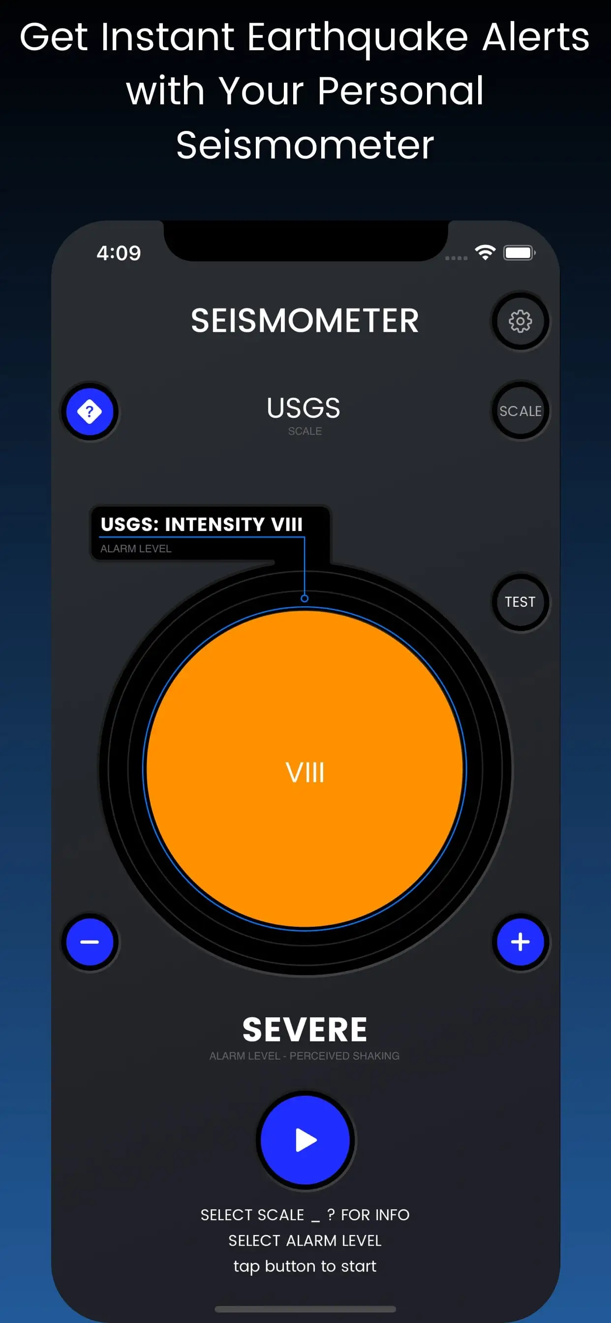 Seismometer App Screenshot 1