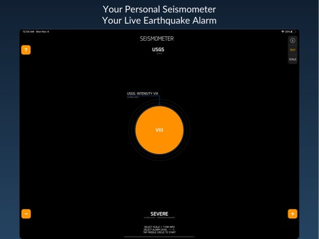 Seismometer iOS App iPad Screenshot 1